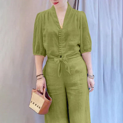 LM | Relaxed and airy top and pants set