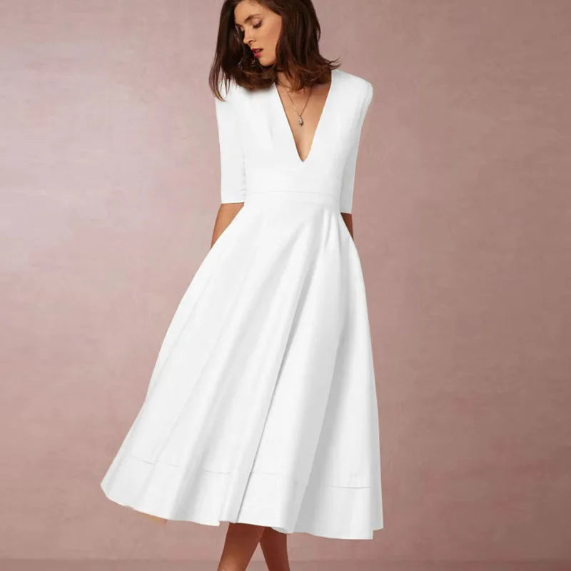 LM | elegant midi dress in a vintage look for women