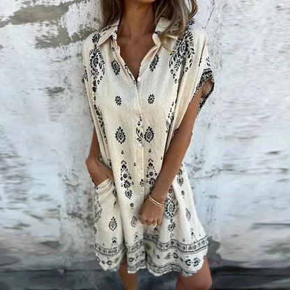 LM | Midi dress with buttoned pockets