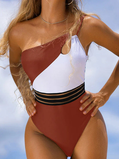 LM | Bikini swimsuit for women fabric panel patchwork body