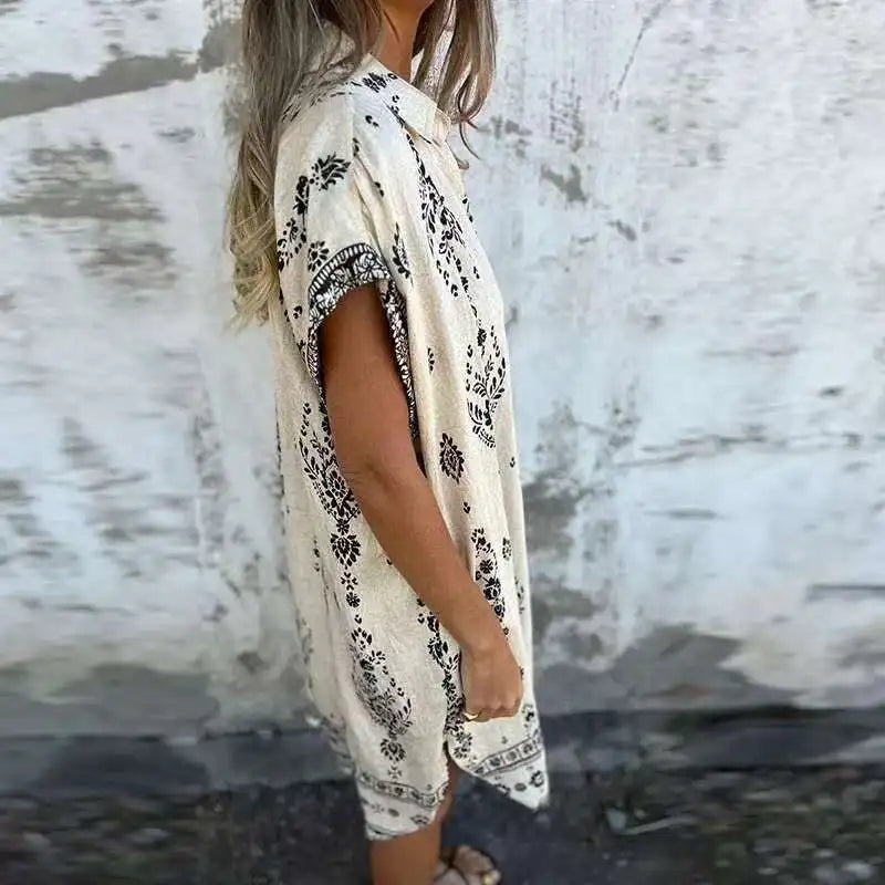 LM | Midi dress with buttoned pockets