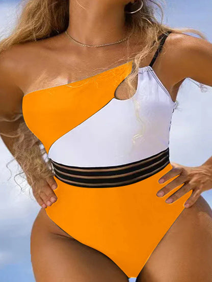 LM | Bikini swimsuit for women fabric panel patchwork body