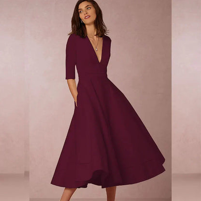 LM | elegant midi dress in a vintage look for women
