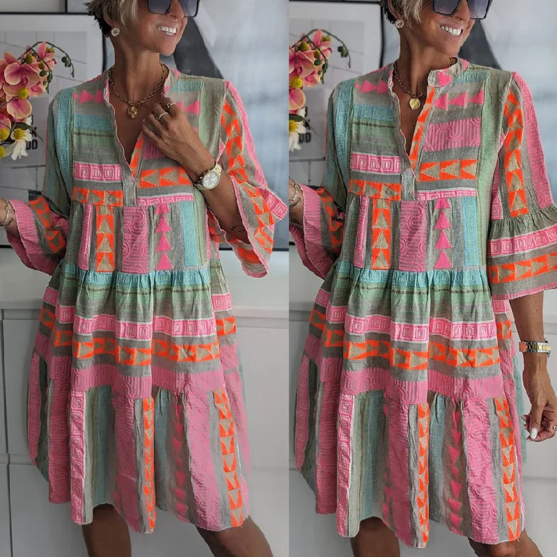 LM | Vibrant boho midi dress