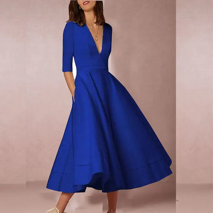 LM | elegant midi dress in a vintage look for women
