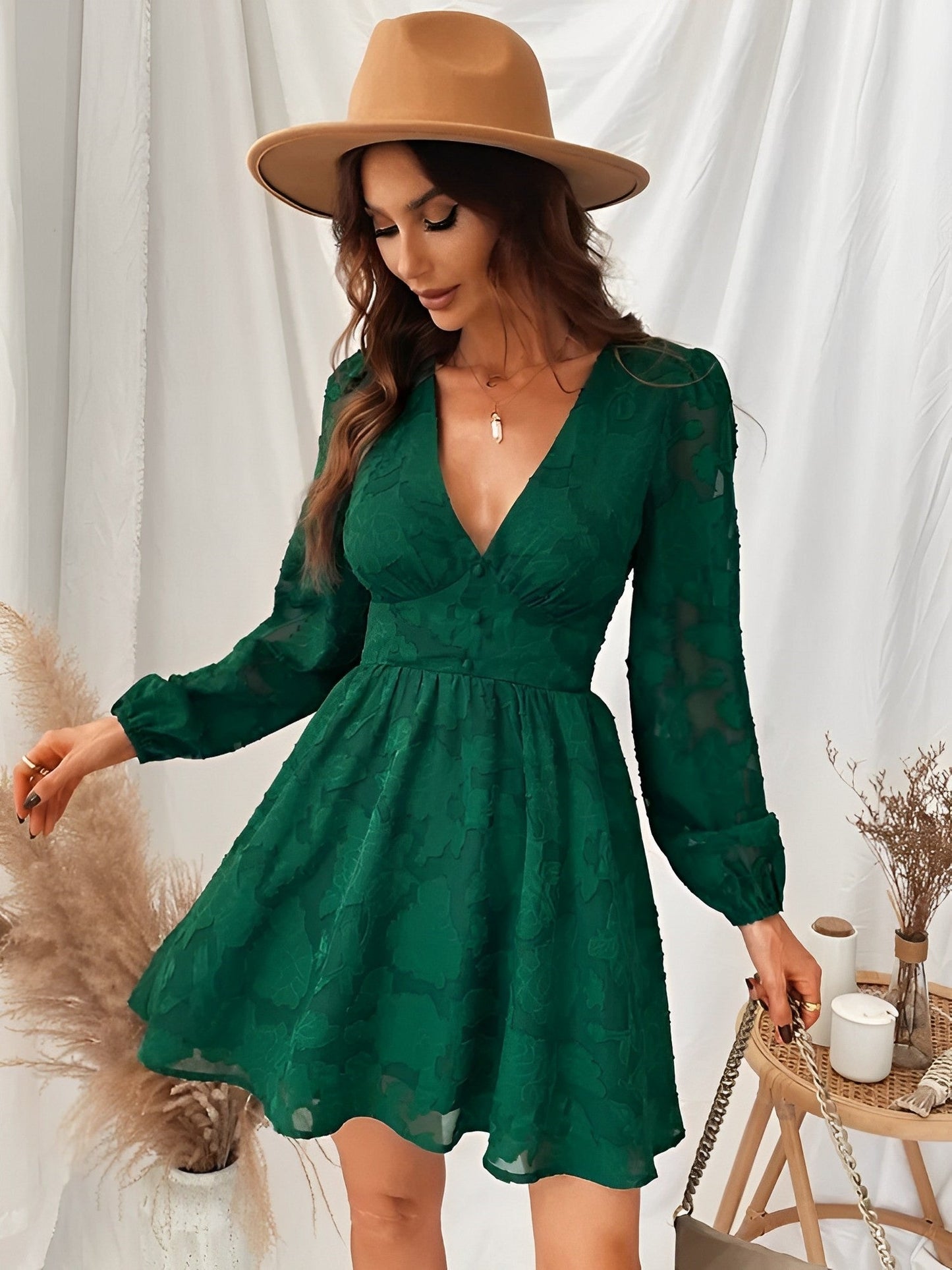 LM | a versatile mini dress for special occasions in green