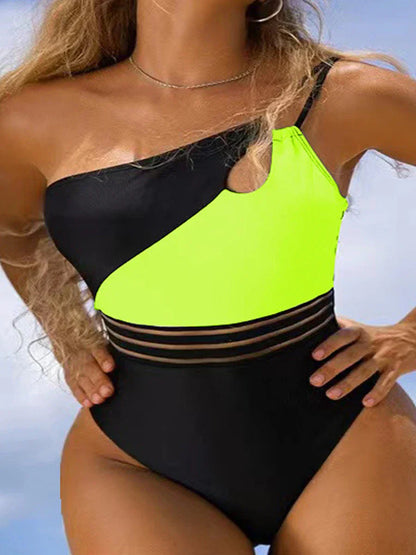 LM | Bikini swimsuit for women fabric panel patchwork body