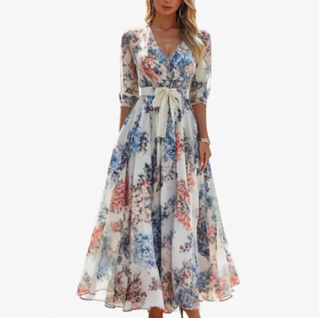 LM | floral midi dress