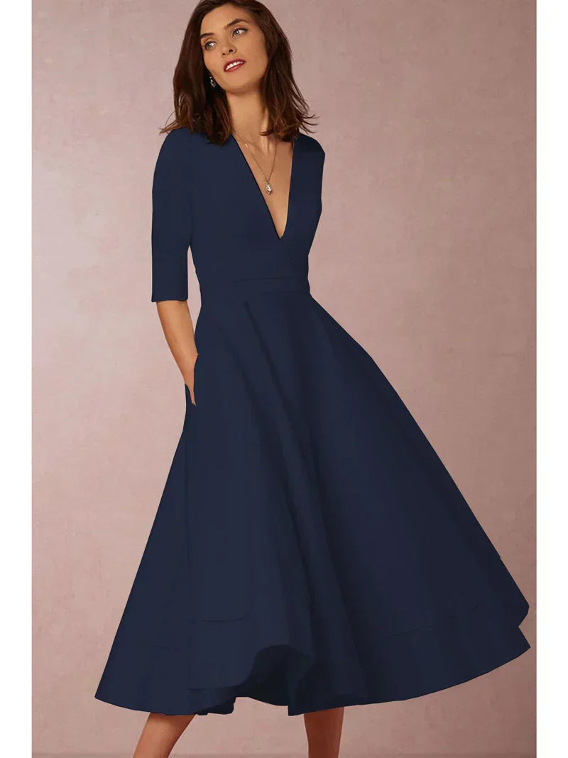 LM | elegant midi dress in a vintage look for women