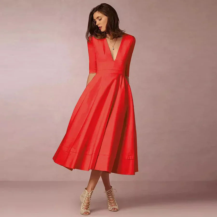 LM | elegant midi dress in a vintage look for women