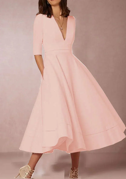 LM | elegant midi dress in a vintage look for women