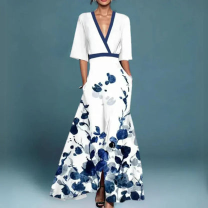 LM | Elegant maxi dress with floral pattern