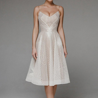 LM | Elegant printed midi dress