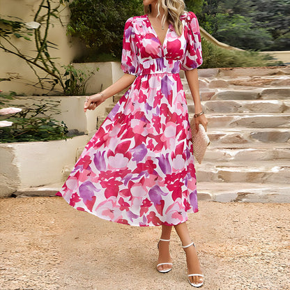 LM | Midi dress with V-neck