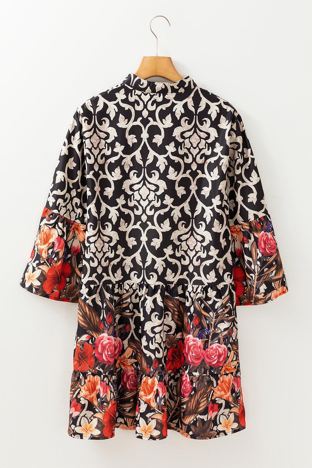 LM | Elegance with a black women's mini dress in a vintage look