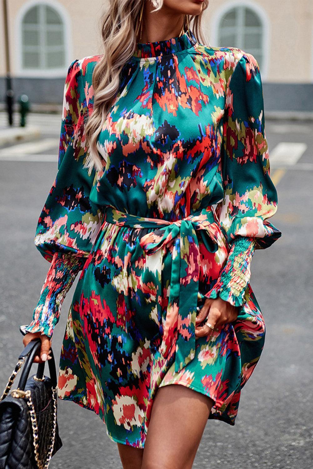 LM | elegant green mini dress for women