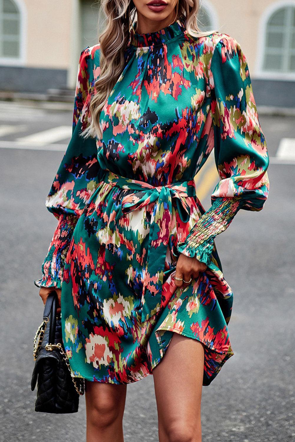 LM | elegant green mini dress for women