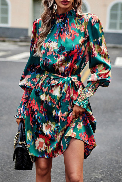 LM | elegant green mini dress for women