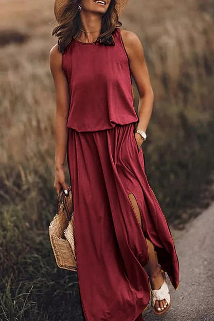 LM | Giselle Loose-fitting maxi dress with slit