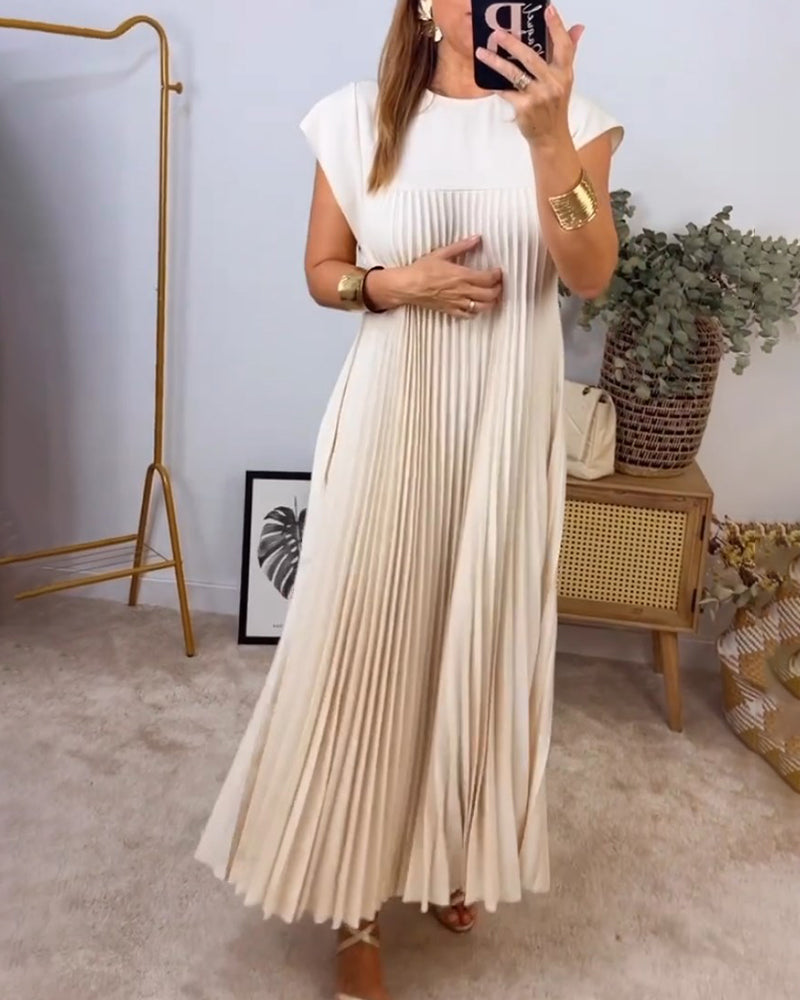 LM | Elegant pleated maxi dress