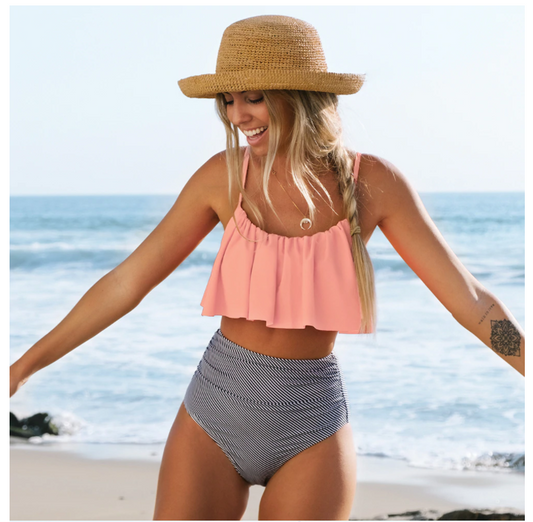 TS | Colorful bikini with ruffles