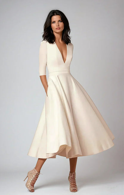 LM | elegant midi dress in a vintage look for women