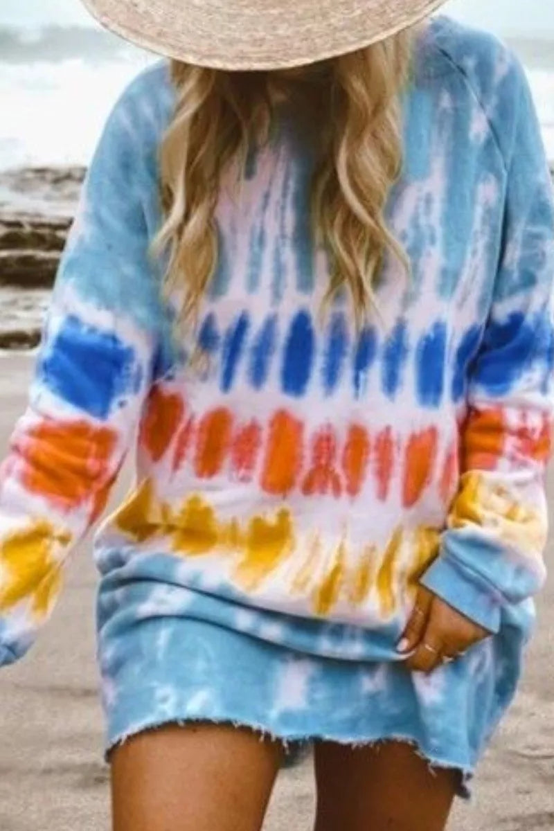 LM | Florcoo Tie-dye Blue Mini Dress(4 colors)