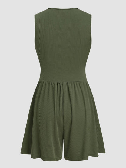 LM | Ruched sleeveless romper