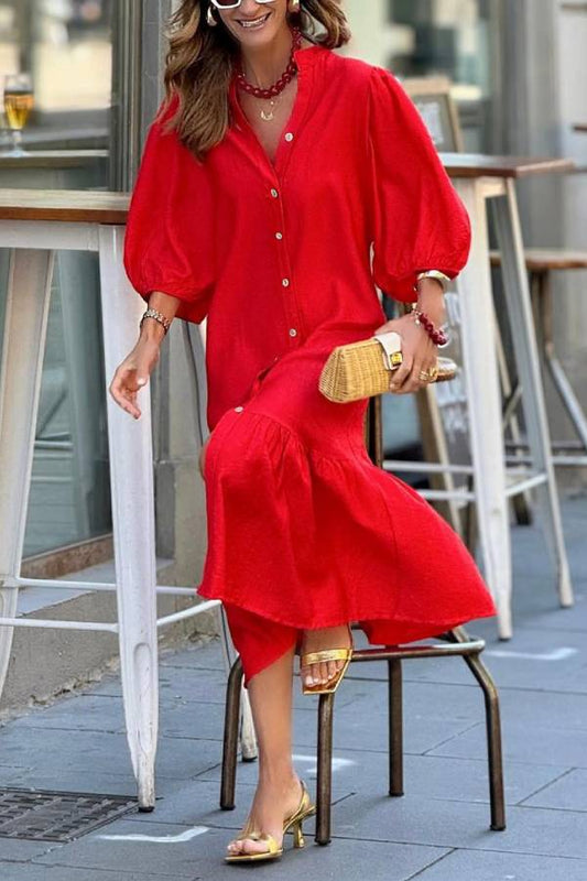 LM | Red, loose maxi dress