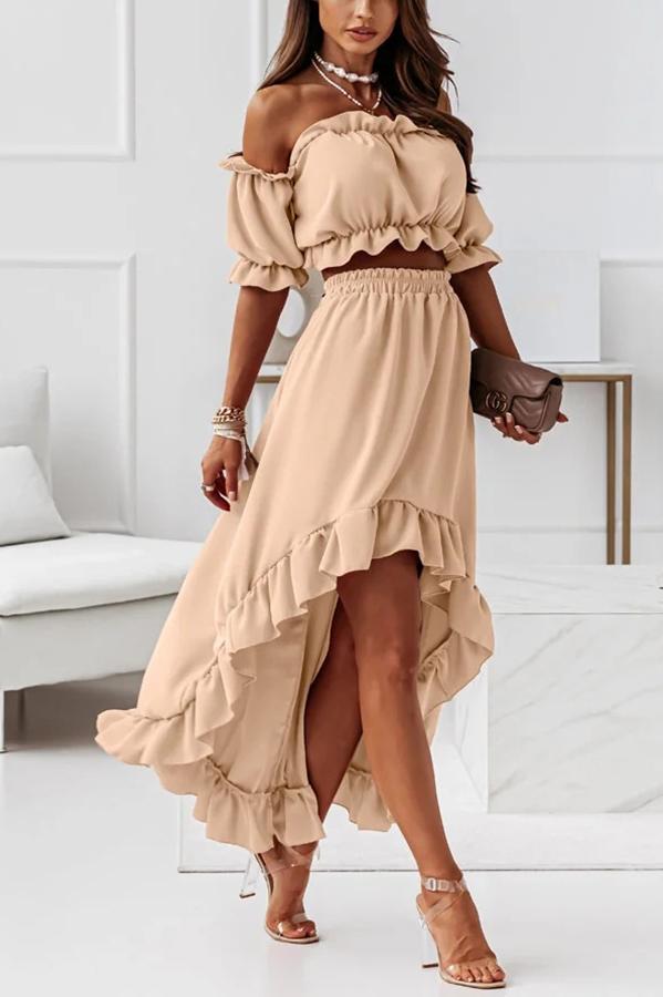 LM | Off-the-shoulder midi dress suit