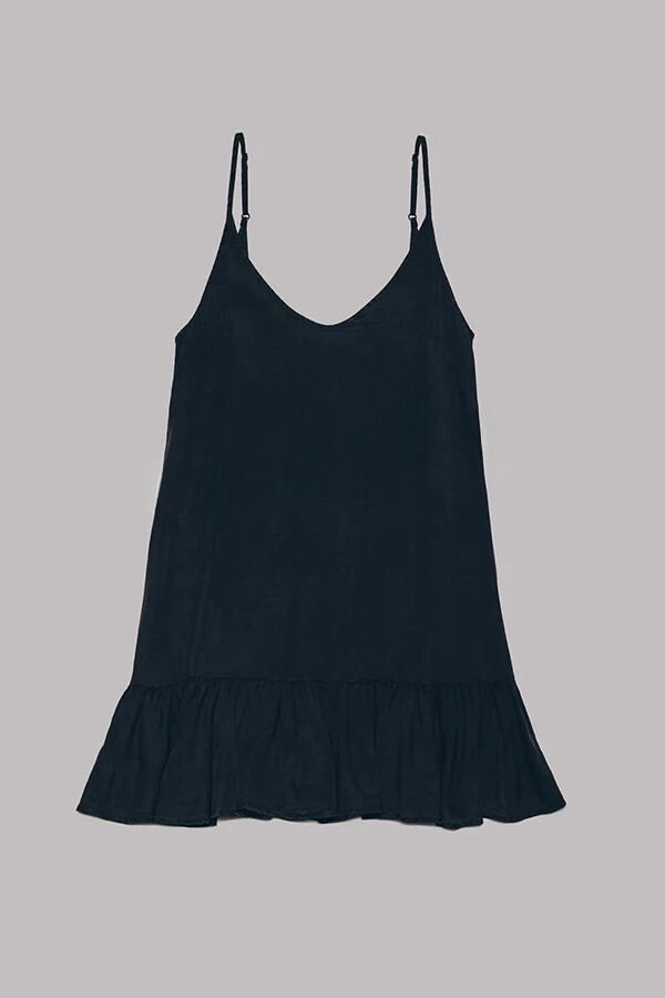 LM | Cotton-linen blend Flowing A-line mini dress