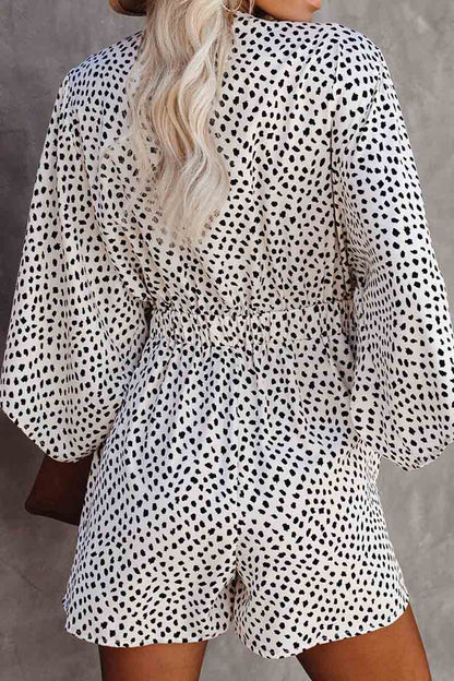 LM | Well Behaved Printed tie romper with pockets