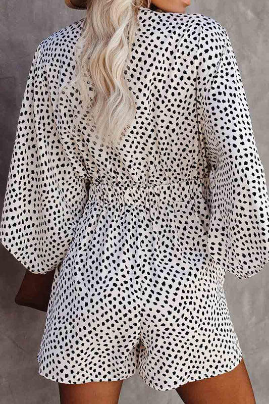 LM | Well Behaved Printed tie romper with pockets