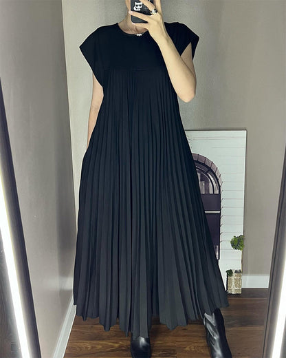 LM | Elegant pleated maxi dress