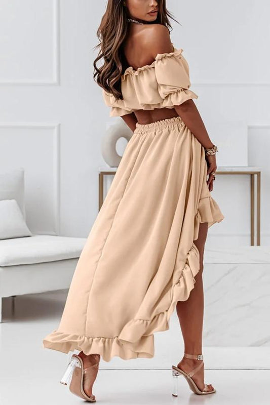 LM | Off-the-shoulder midi dress suit