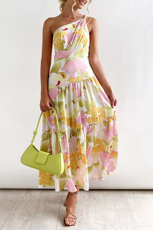 LM | Mid-length, off-the-shoulder, sleeveless midi dress