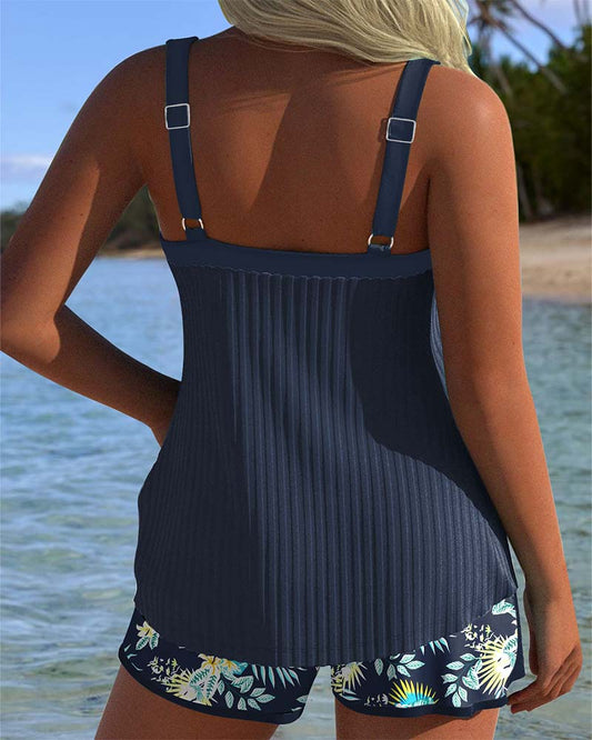 LM | Tankini Striped two-piece swim shorts