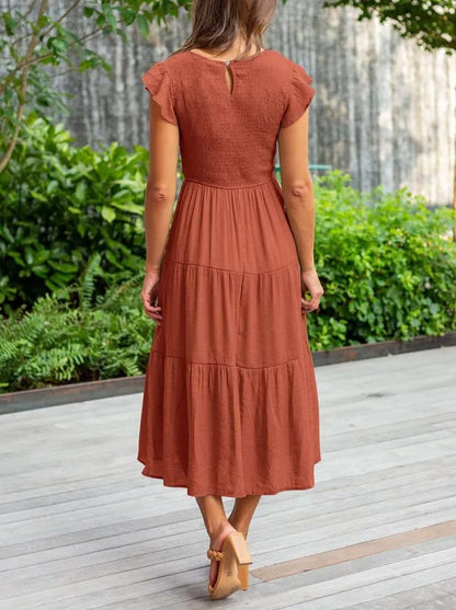 LM | Flowing tiered midi dress
