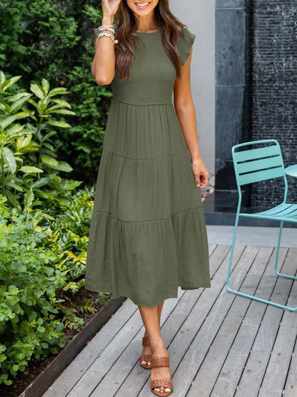 LM | Flowing tiered midi dress