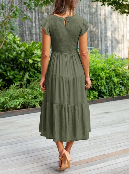 LM | Flowing tiered midi dress