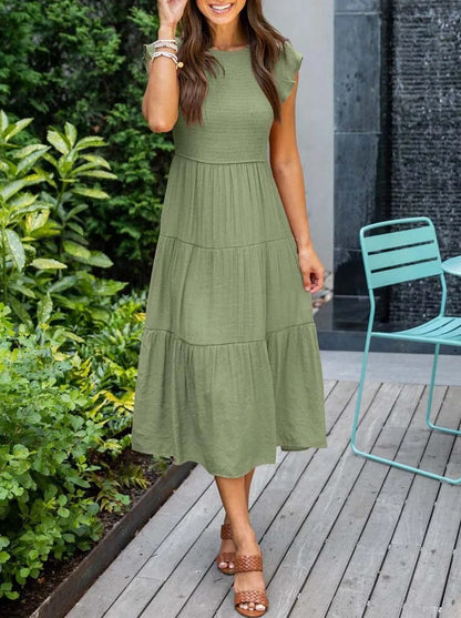 LM | Flowing tiered midi dress