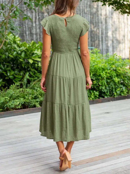 LM | Flowing tiered midi dress