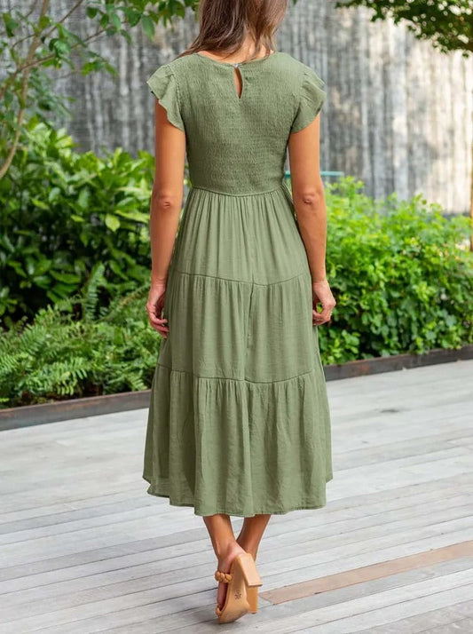 LM | Flowing tiered midi dress