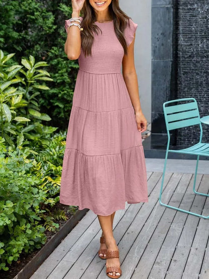 LM | Flowing tiered midi dress