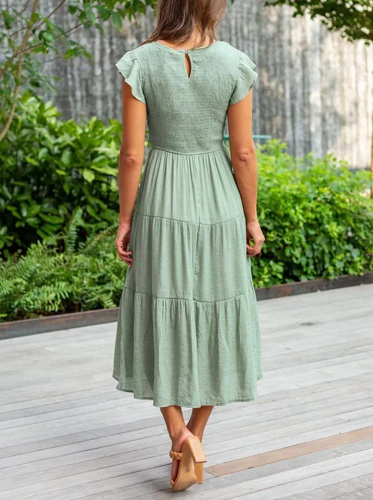 LM | Flowing tiered midi dress