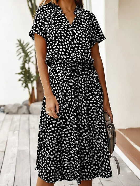 LM | loose-fitting midi dress for women with belt