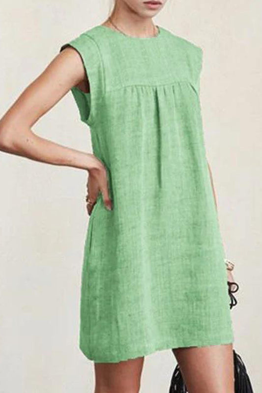 LM | CASUAL SLEEVELESS MINI DRESS IN A-LINE