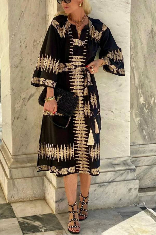 LM | Midnight Boho Bliss Dream Midi Dress