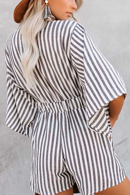 LM | Wind In My Sails Cotton Pocketed Tie Romper