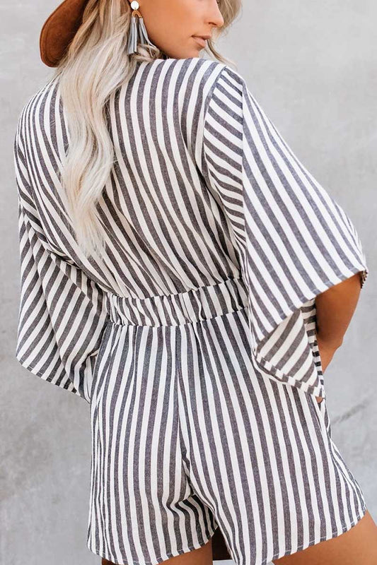 LM | Wind In My Sails Cotton Pocketed Tie Romper
